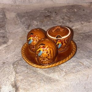 Handcrafted Ceramic Bird Design Condiment Set